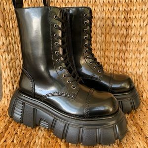 New Jeffrey Campbell Leather Platform Boots